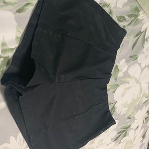 Black leather shorts